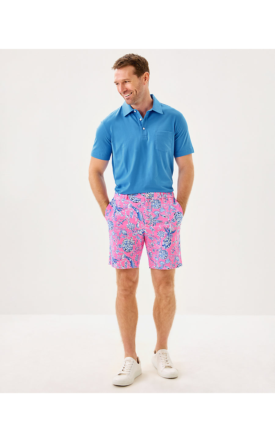 MENS STUFF VOLK STRETCH SHORT, ROUSSEAU PINK BAREFOOT BEACHCOMBERS