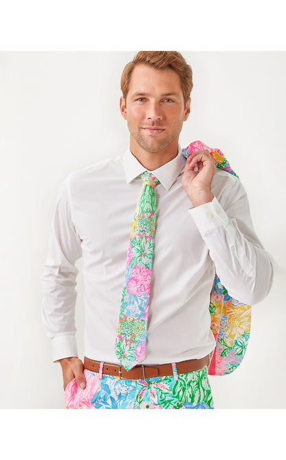 MENS STUFF TIE AND POCKET SQUARE, MULTI BRIGHT DELIGHT PATCH ACCESSORIES SMALL
