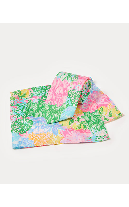MENS STUFF TIE AND POCKET SQUARE, MULTI BRIGHT DELIGHT PATCH ACCESSORIES SMALL