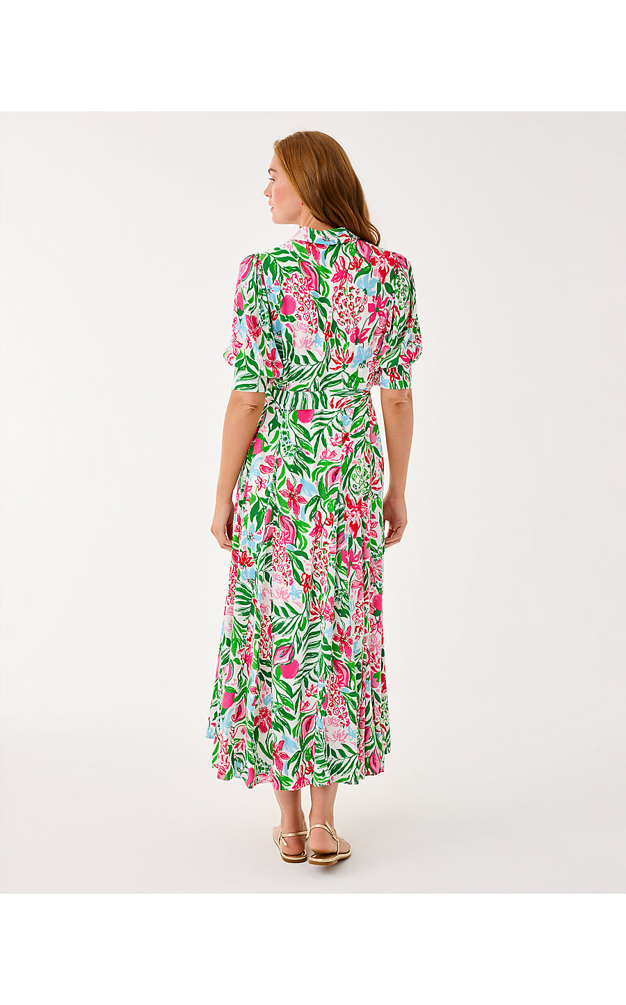 LARKYN MIDI SHIRTDRESS, MULTI GLOWING GARDENS