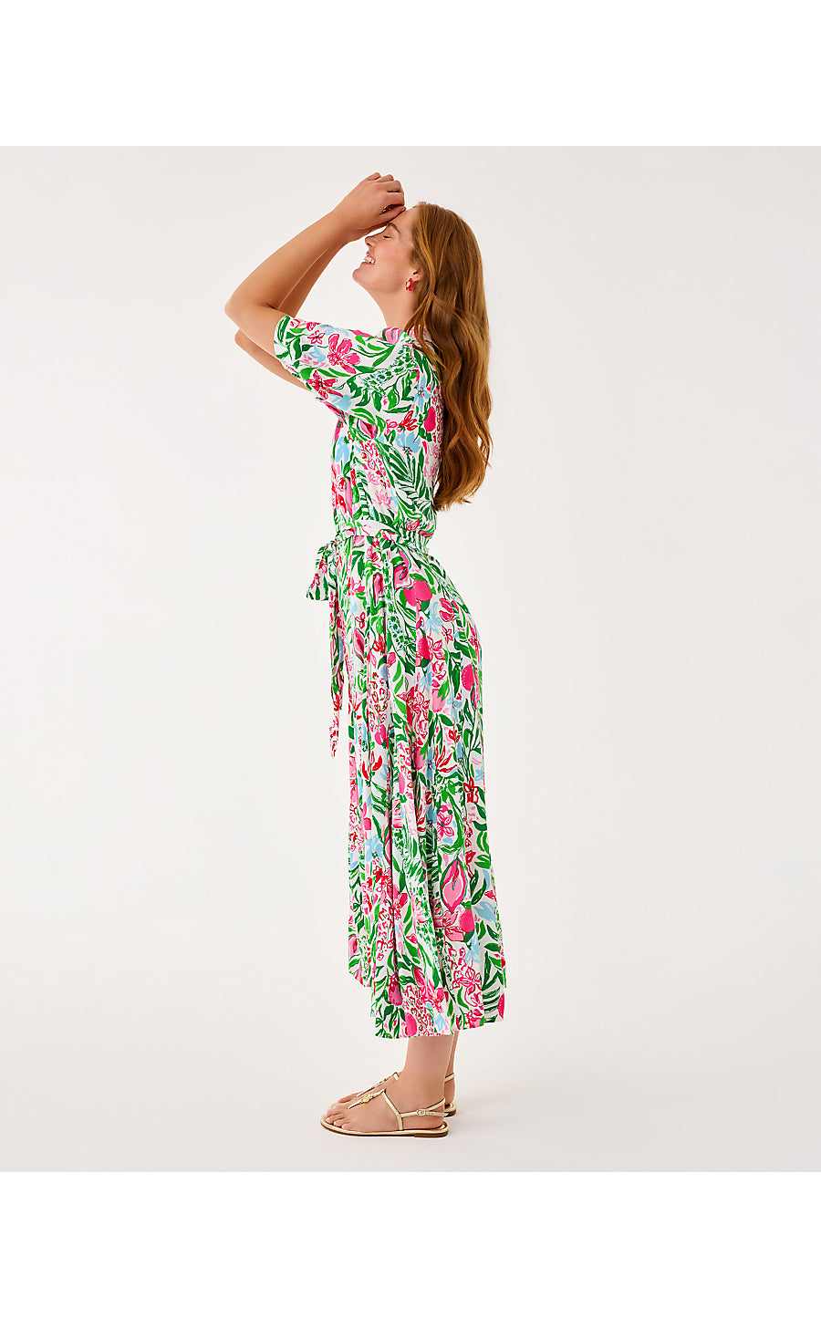LARKYN MIDI SHIRTDRESS, MULTI GLOWING GARDENS