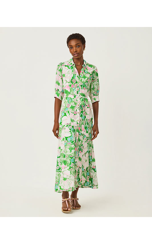 LARKYN MIDI SHIRTDRESS, PUTTING GREEN POPPYLAND