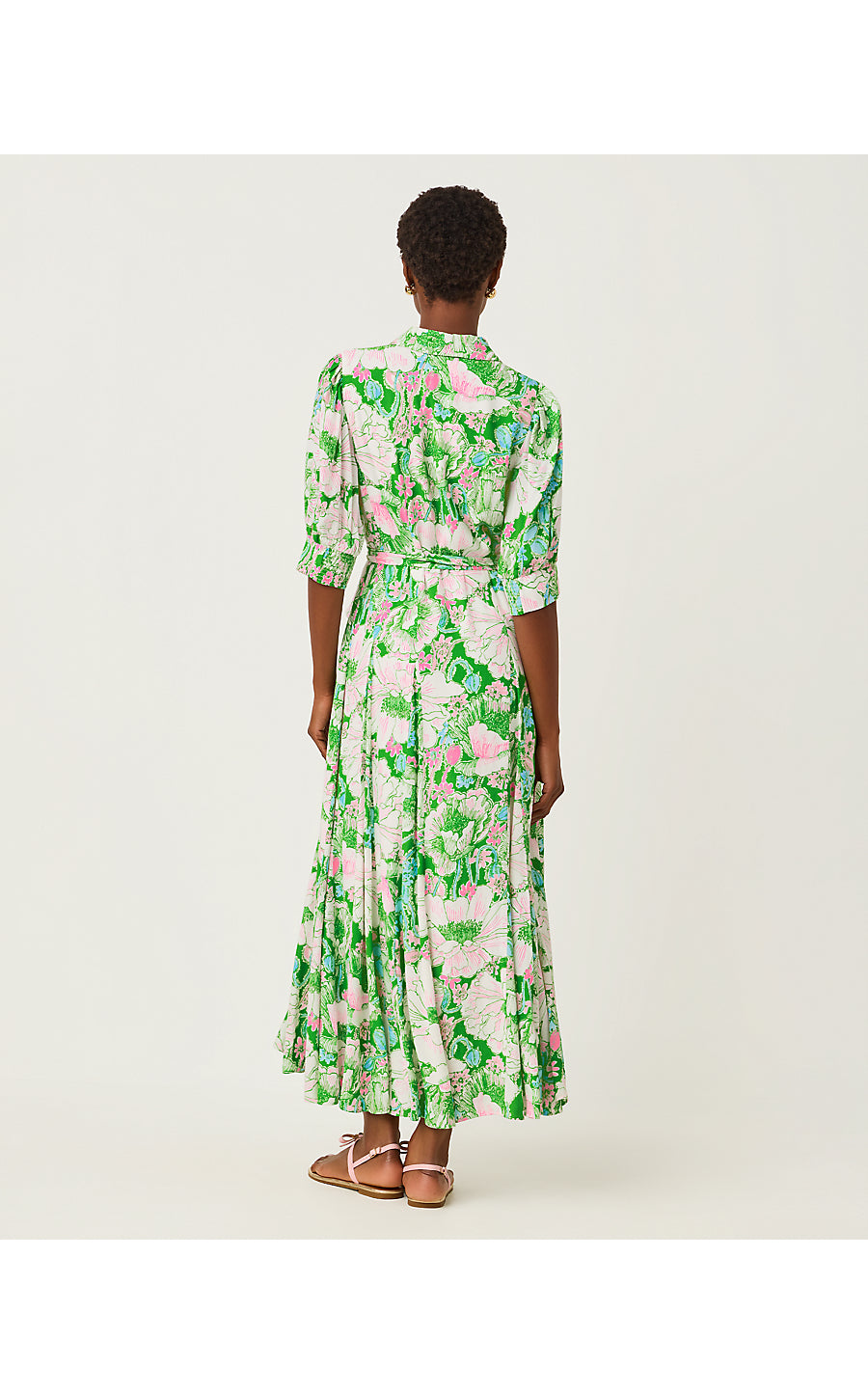 LARKYN MIDI SHIRTDRESS, PUTTING GREEN POPPYLAND