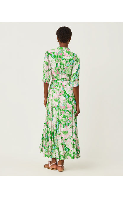 LARKYN MIDI SHIRTDRESS, PUTTING GREEN POPPYLAND