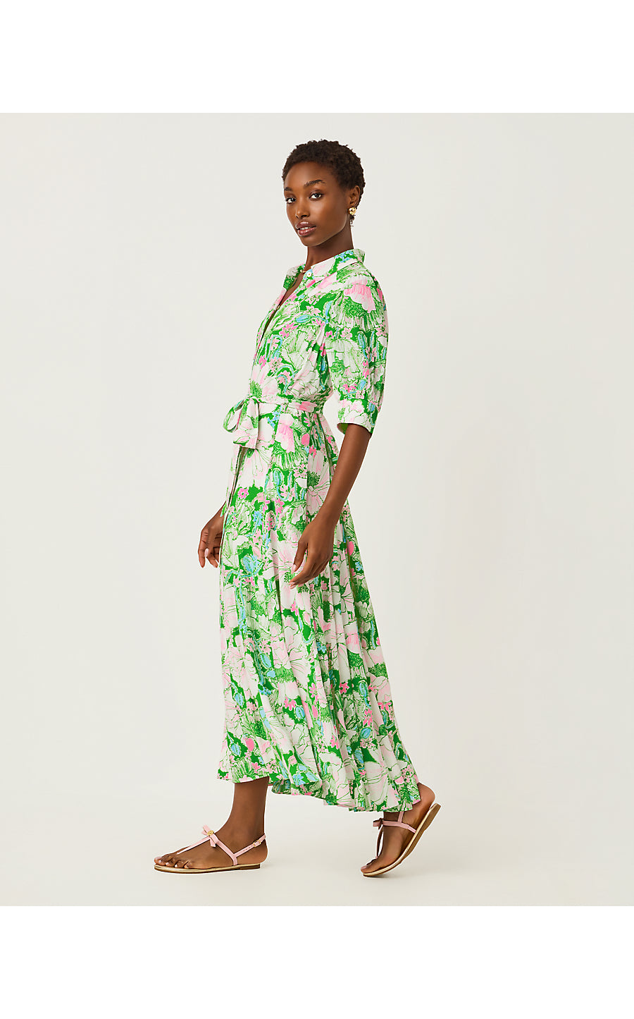 LARKYN MIDI SHIRTDRESS, PUTTING GREEN POPPYLAND