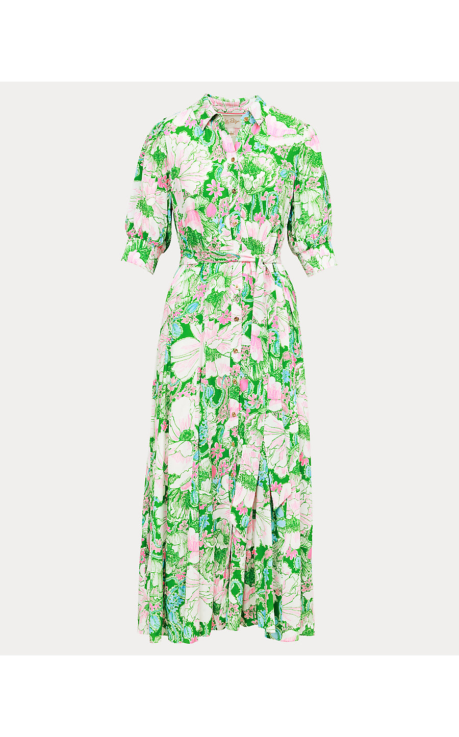 LARKYN MIDI SHIRTDRESS, PUTTING GREEN POPPYLAND