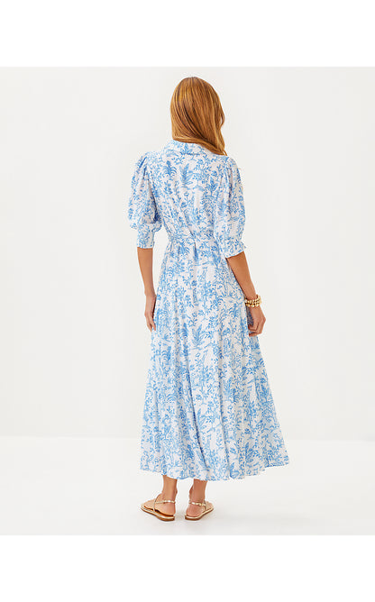 LARKYN MIDI SHIRTDRESS, RESORT WHITE TALL TALES