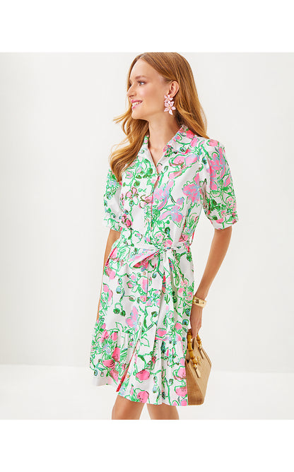 SASHRIA DRESS, MULTI OVERSIZED ORCHIDS ON THE AVENUE ALLOVER