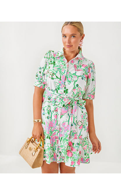 SASHRIA DRESS, MULTI OVERSIZED ORCHIDS ON THE AVENUE ALLOVER
