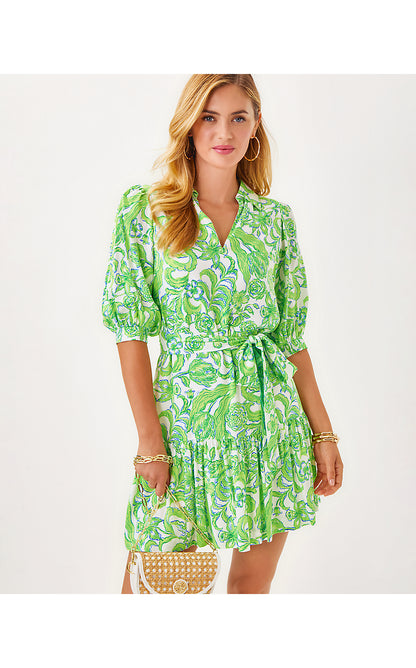 RENELLE DRESS, RESORT WHITE DAFFODIL HILL