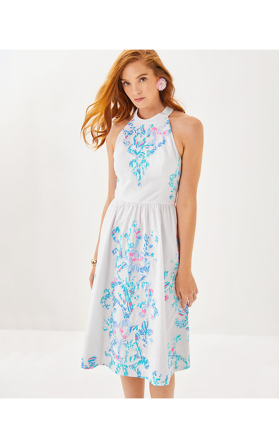 GIANNE MIDI DRESS, RESORT WHITE GIANNE DRESS APPLIQUE LAYOUT
