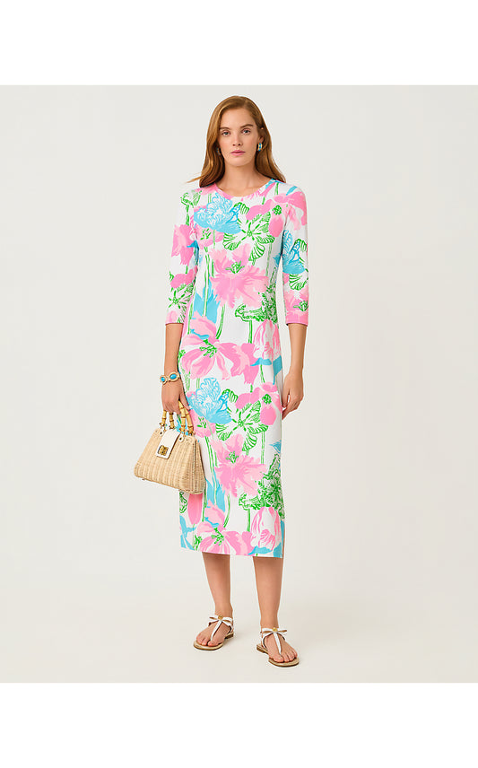 DEENA UPF 50+ DRESS, RESORT WHITE OVERSIZED VINEY LINEY