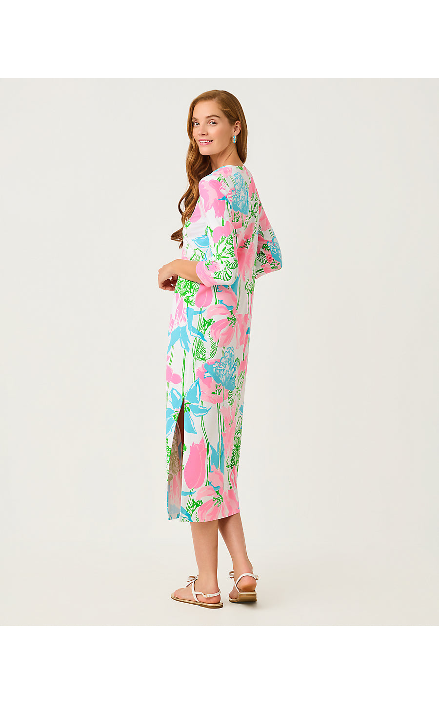 DEENA UPF 50+ DRESS, RESORT WHITE OVERSIZED VINEY LINEY