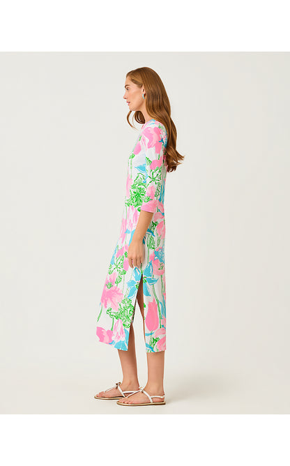 DEENA UPF 50+ DRESS, RESORT WHITE OVERSIZED VINEY LINEY