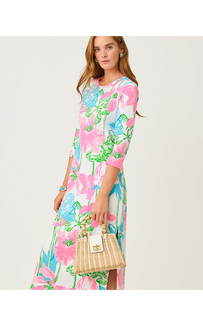 DEENA UPF 50+ DRESS, RESORT WHITE OVERSIZED VINEY LINEY