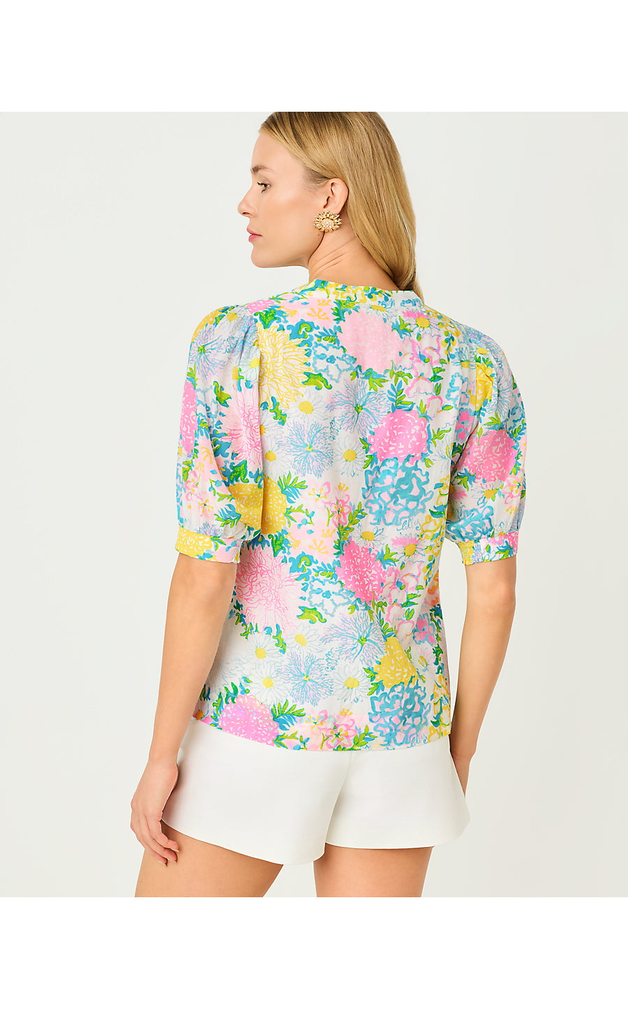 BRINELLE TOP, MULTI LILLY GARDEN