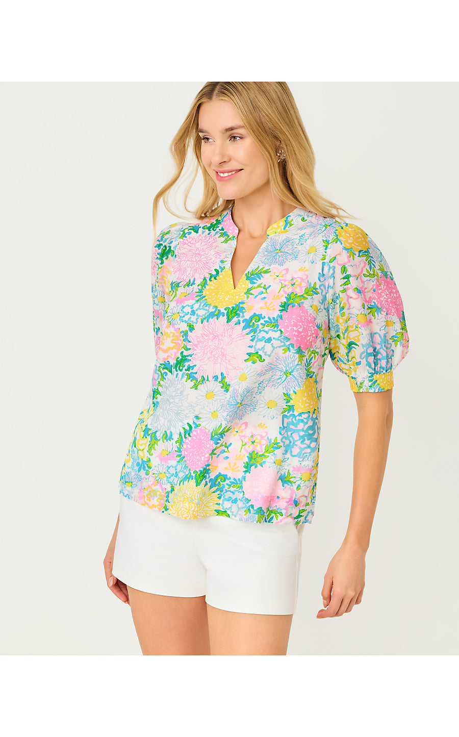 BRINELLE TOP, MULTI LILLY GARDEN