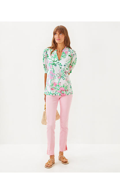 BRINELLE TOP, MULTI OVERSIZED ORCHIDS ON THE AVENUE ALLOVER