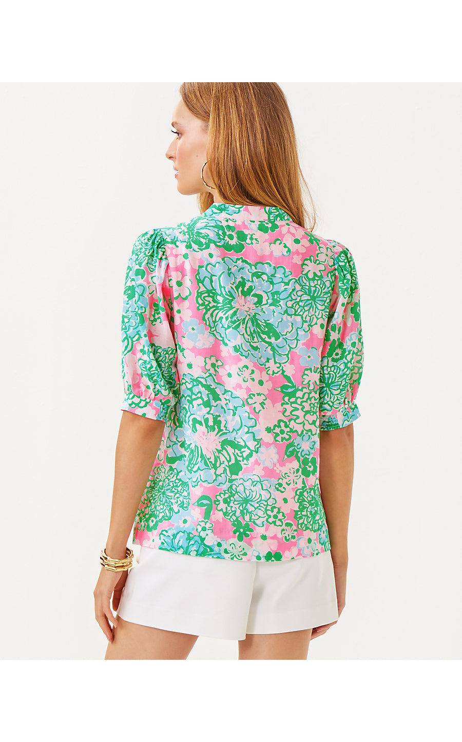BRINELLE TOP, MULTI PLUMES IN BLOOM