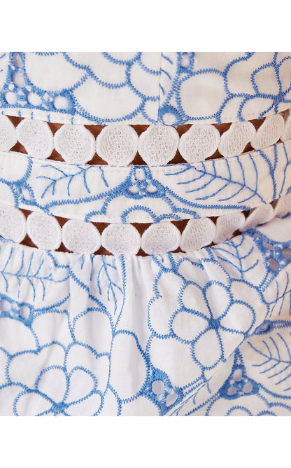 TIAH EYELET TOP, SUNWASHED BLUE SUNSHOWERS EMBROIDERY