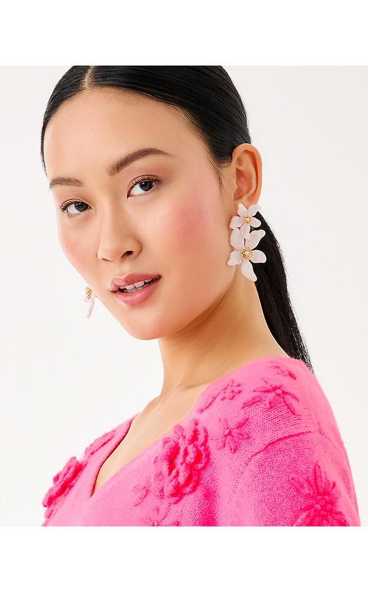 PLUMES IN BLOOM EARRINGS, COCONUT