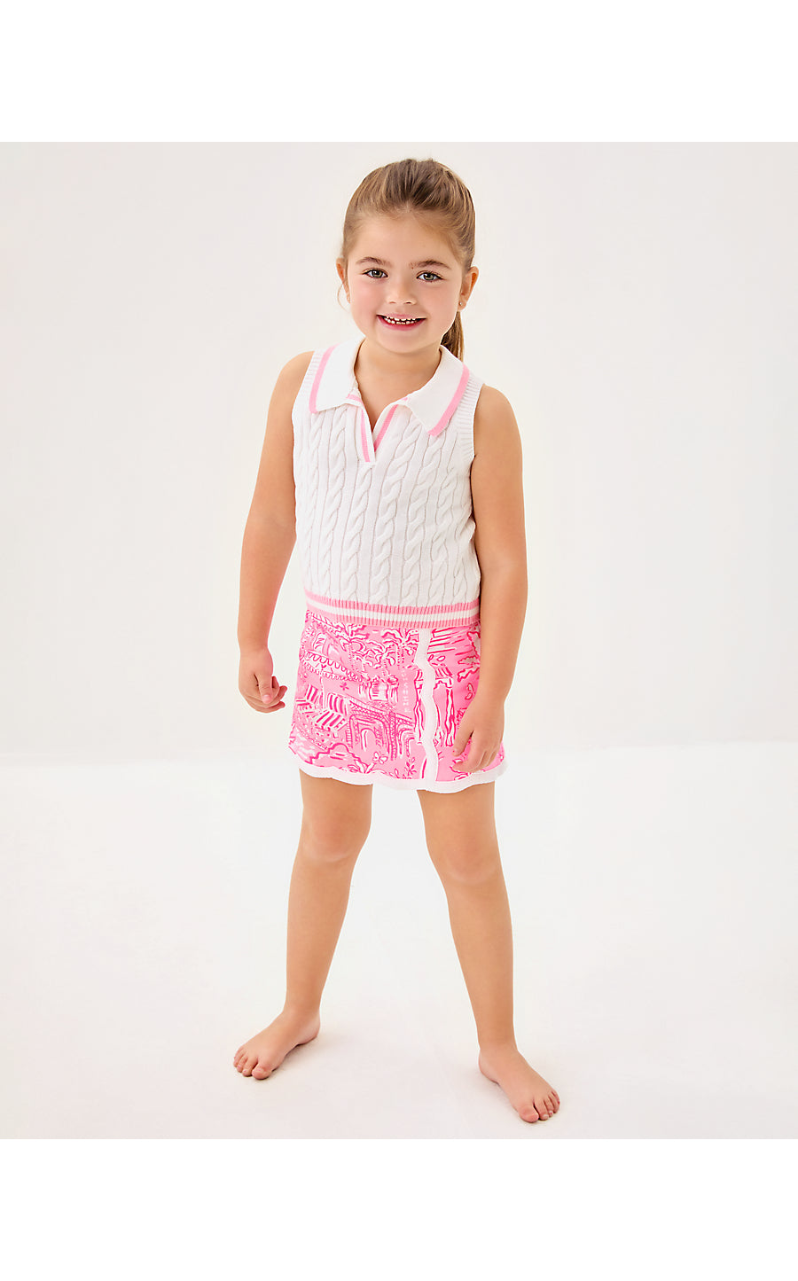 MINI MICHELINA SKORT, CONCH SHELL PINK PENNYS PLAYGROUND