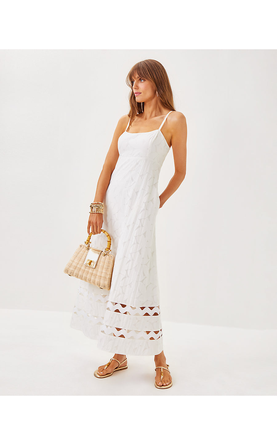 HALIEY MIDI DRESS, RESORT WHITE FLORA FAILLE