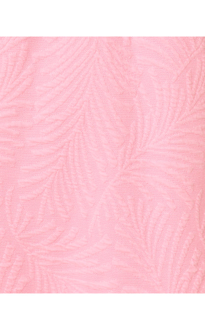 ELSEY SHIFT, CONCH SHELL PINK LEAFY KNIT PUCKER JACQUARD