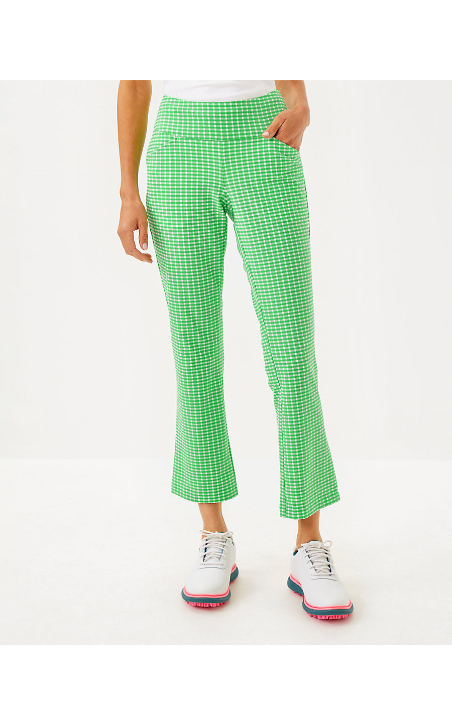 CORSO KICK FLARE PANT UPF 50+, FAUNA GREEN PERFORMANCE GINGHAM