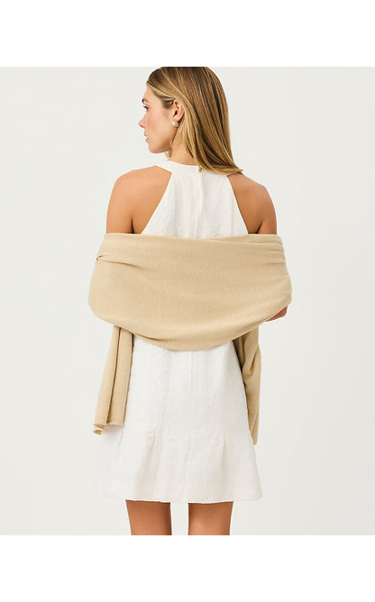 LANELLE WRAP, HEATHERED WICKER TAN METALLIC