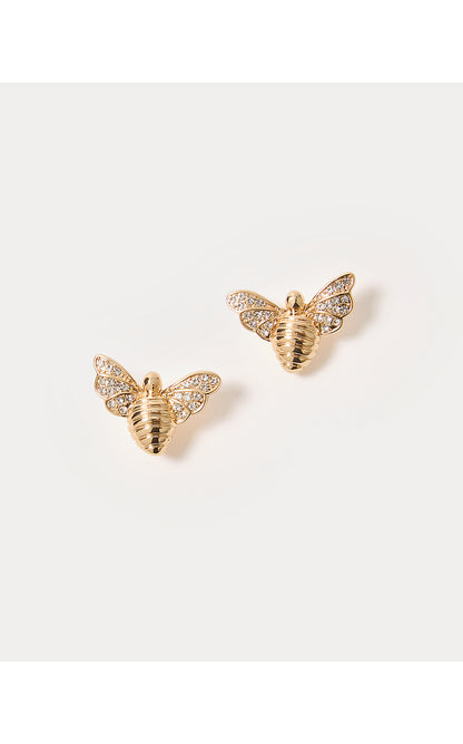 GWP BEE EARRINGS, GOLD METALLIC