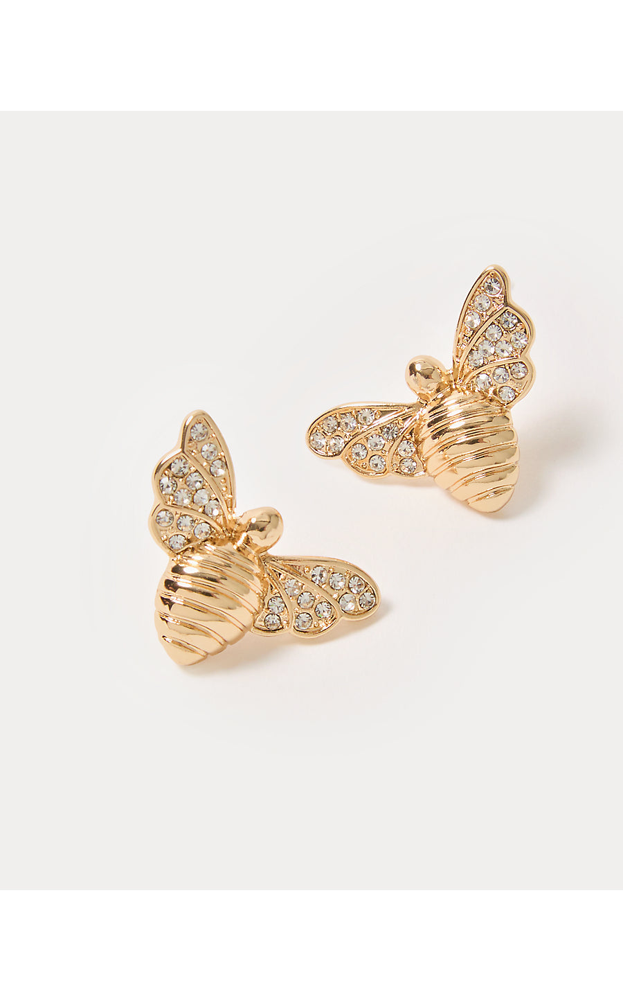 GWP BEE EARRINGS, GOLD METALLIC