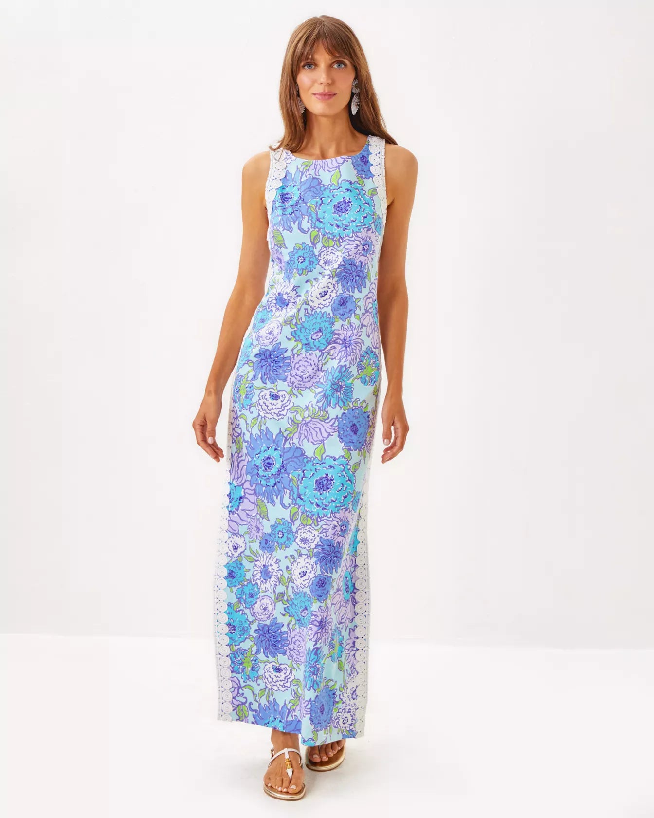 MARLEIGH STRETCH MAXI SHIFT DRESS, MULTI LET IT GOGH