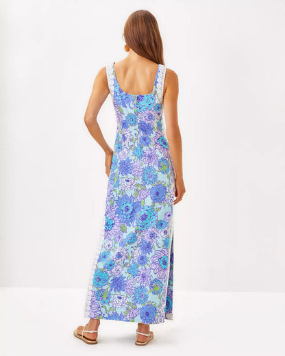 MARLEIGH STRETCH MAXI SHIFT DRESS, MULTI LET IT GOGH