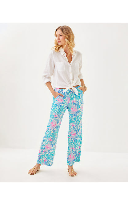 BRAWLEY LINEN PANT, MULTI VIA DEL MAR
