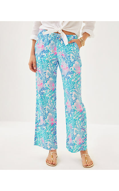 BRAWLEY LINEN PANT, MULTI VIA DEL MAR