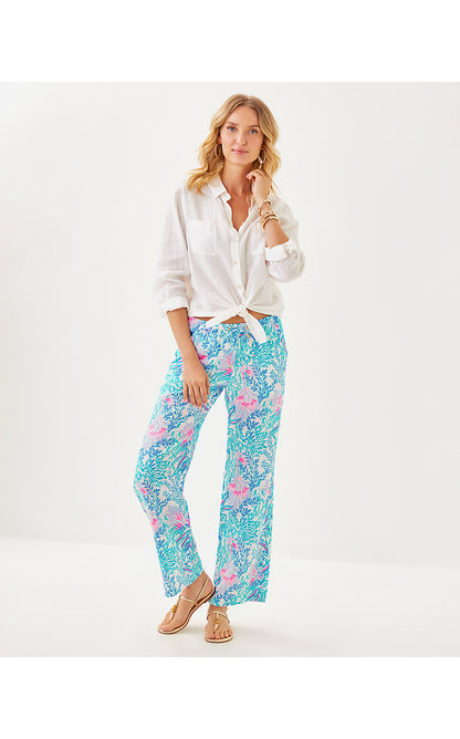 BRAWLEY LINEN PANT, MULTI VIA DEL MAR