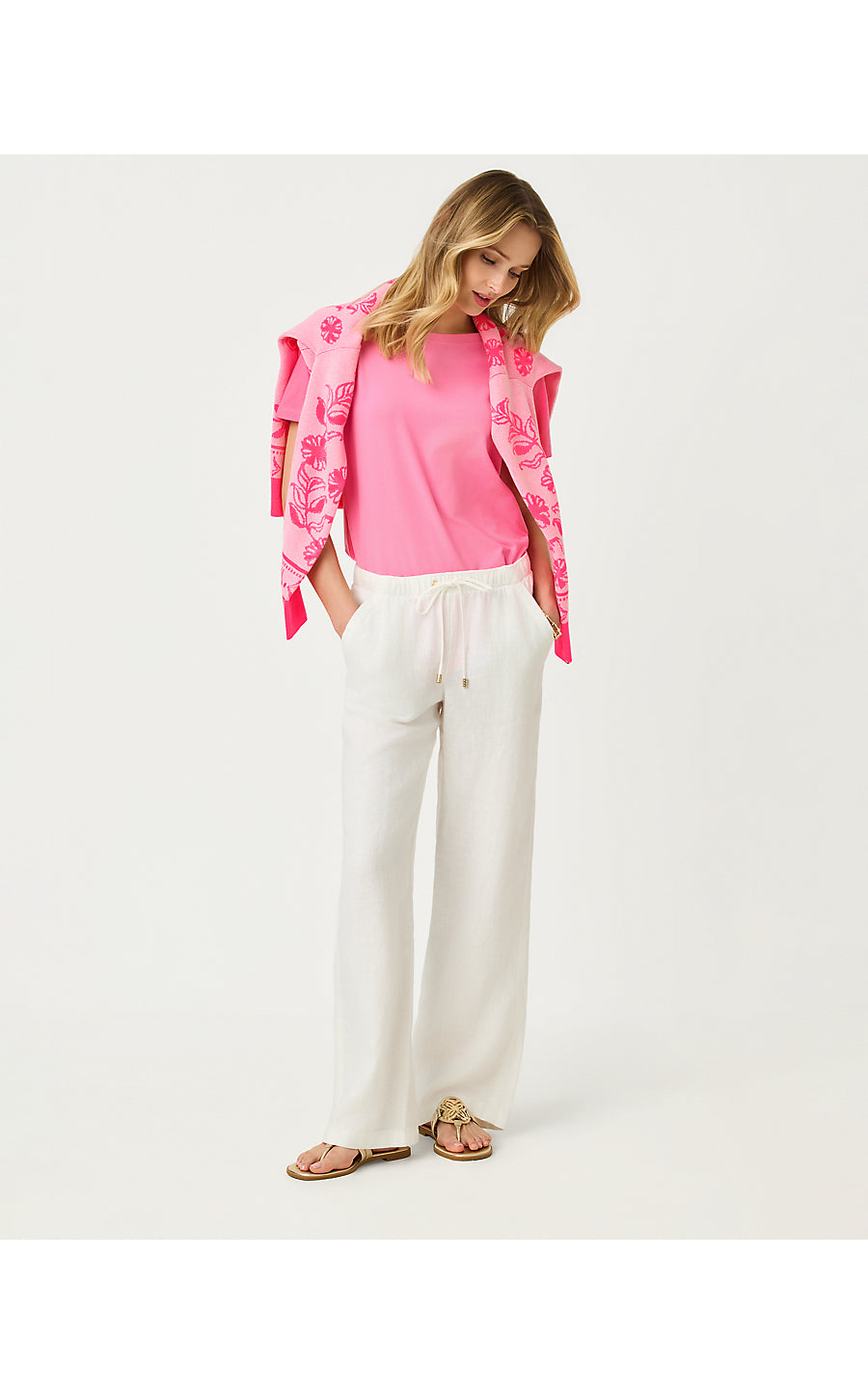 BRAWLEY LINEN PANT, RESORT WHITE