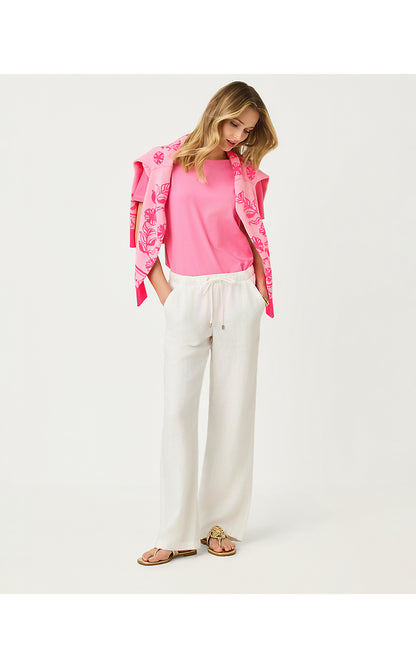 BRAWLEY LINEN PANT, RESORT WHITE