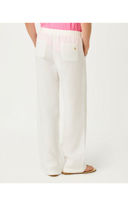 BRAWLEY LINEN PANT, RESORT WHITE