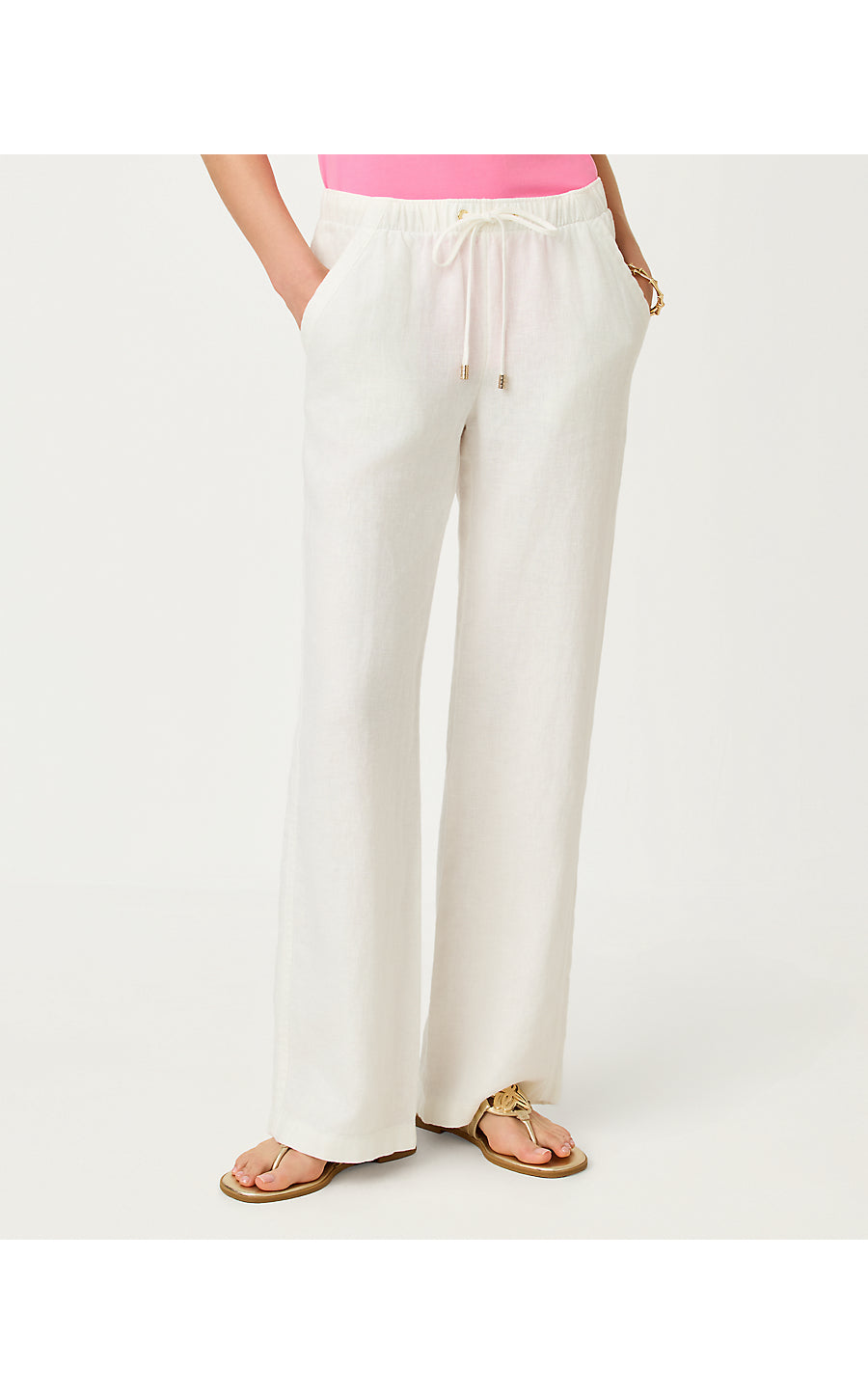 BRAWLEY LINEN PANT, RESORT WHITE