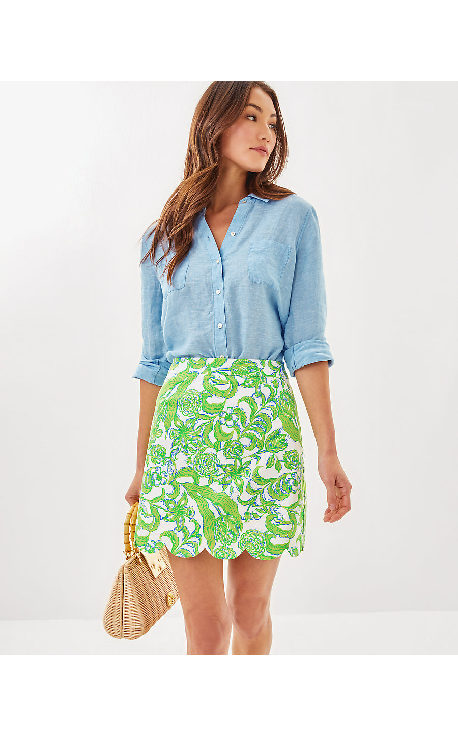 TROPPER MINI SKIRT, RESORT WHITE DAFFODIL HILL