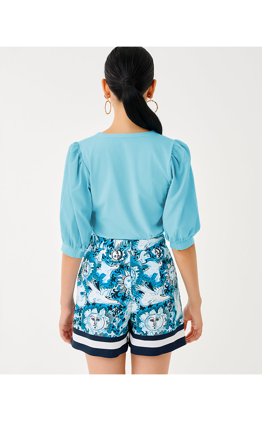 RONSON KNIT TOP, BELLEVUE BLUE
