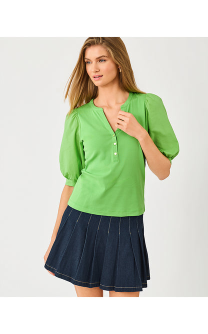 RONSON KNIT TOP, CHATEAU GREEN