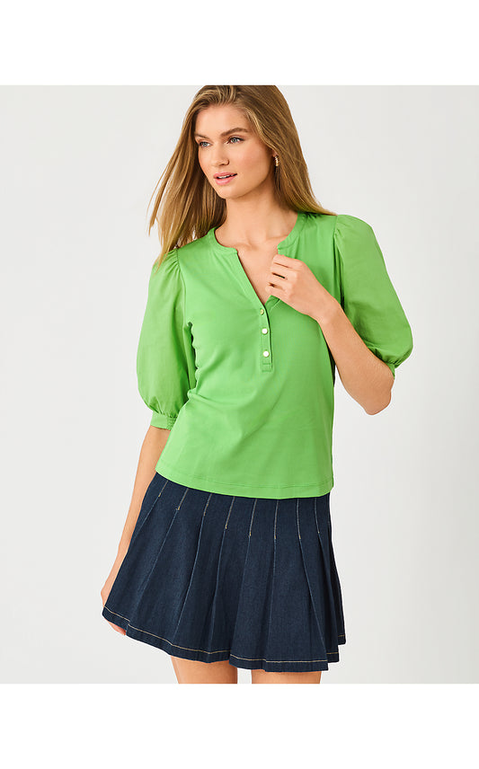 RONSON KNIT TOP, CHATEAU GREEN
