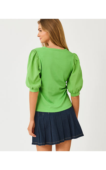RONSON KNIT TOP, CHATEAU GREEN