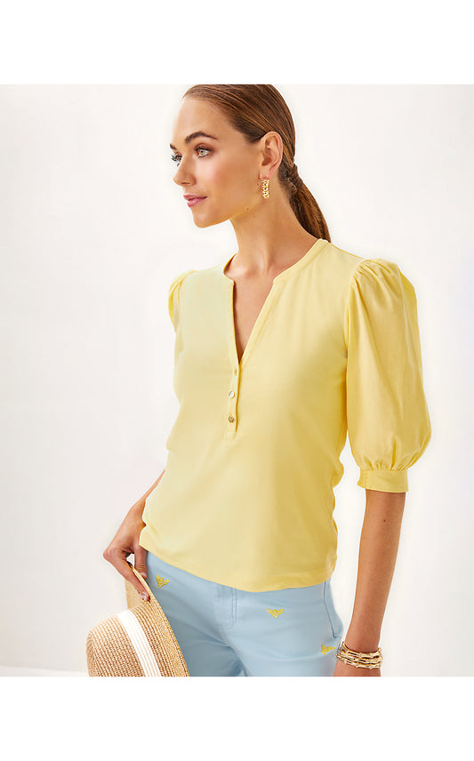 RONSON KNIT TOP, FINCH YELLOW