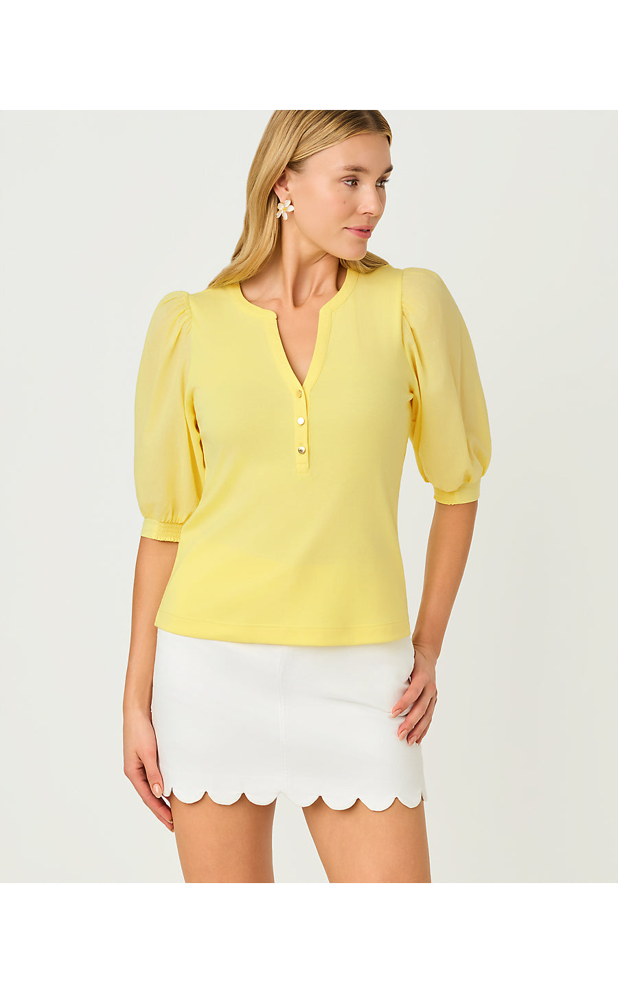 RONSON KNIT TOP, FINCH YELLOW