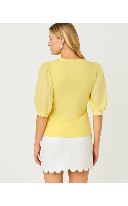 RONSON KNIT TOP, FINCH YELLOW