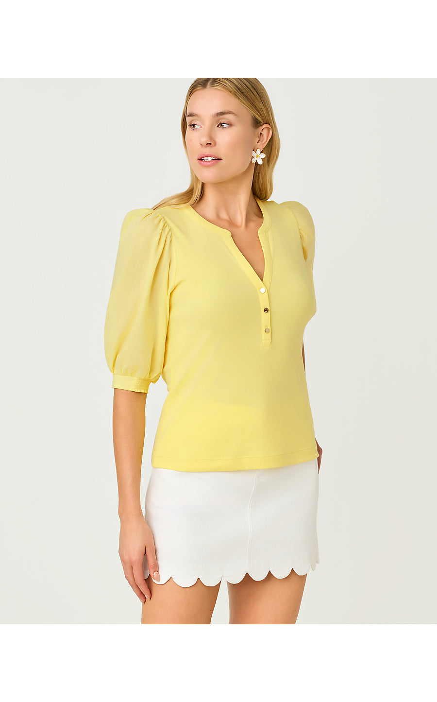 RONSON KNIT TOP, FINCH YELLOW